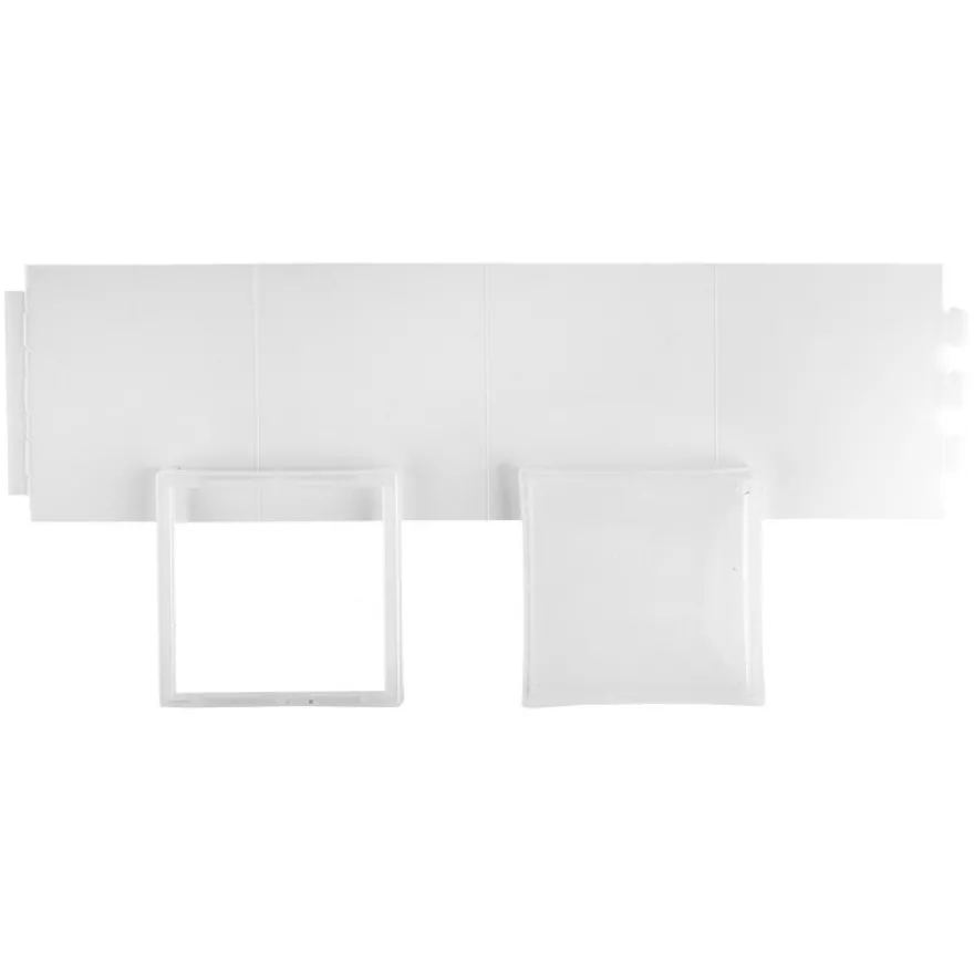 Tisch-Laternen, Quadrat, 10cm hoch, transparent-weiß, 5 Stück