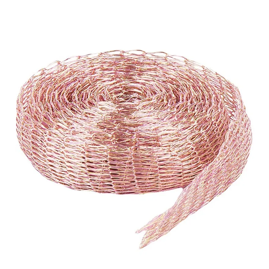 Titan-Mesh Collier-Band, 1cm x 1m, lachs/rosa meliert