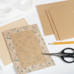 Transparentpapier-Aufleger, mit Büttenrand, 8cm x 13cm, 100g/m², gold, 20 Blatt