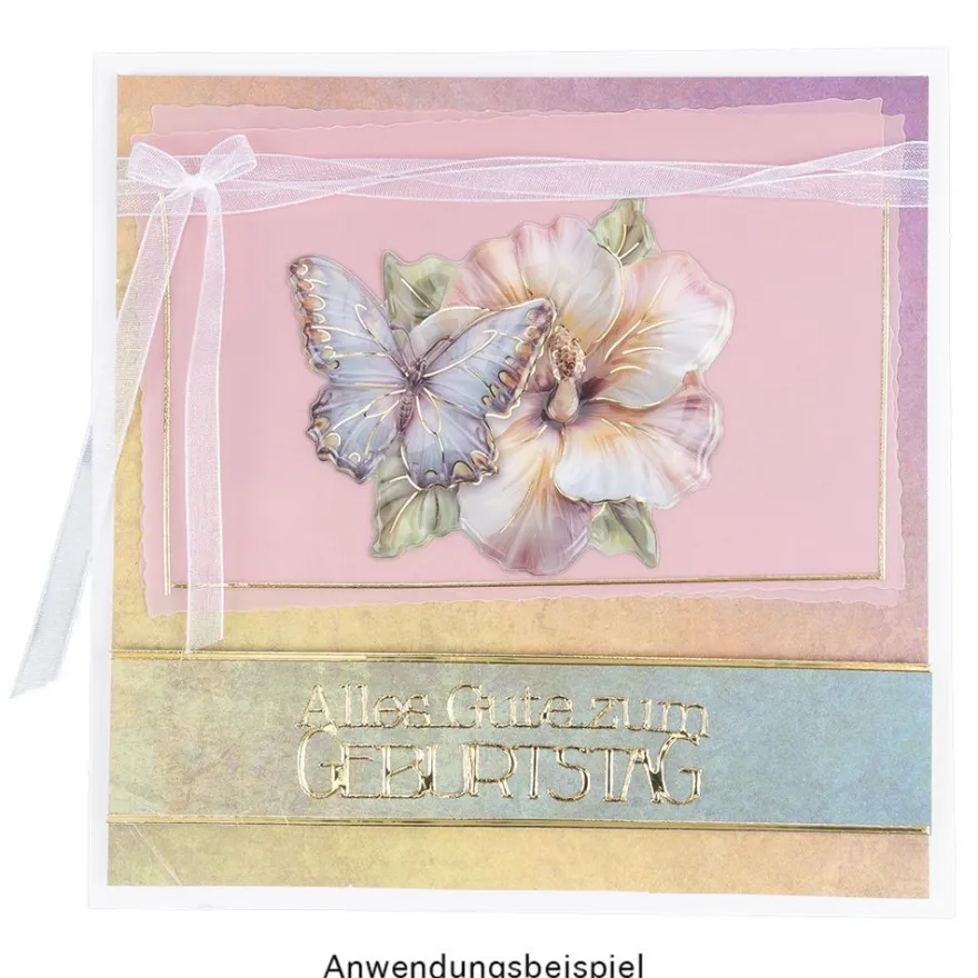 Transparentpapier-Aufleger, mit Büttenrand, 8cm x 13cm, 130g/m², altrosa, 20 Blatt