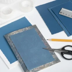Transparentpapier-Aufleger, mit Büttenrand, 9cm x 14cm, 130g/m², blau, 20 Blatt