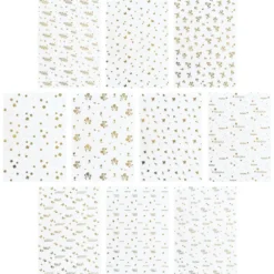 Transparentpapier mit Goldfolienveredelung, Sortierung 3, DIN A4, 10 Designs, weiß, 20 Bogen