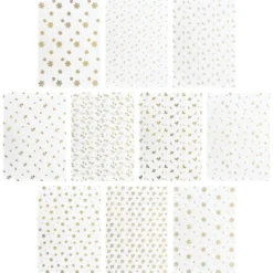 Transparentpapier mit Goldfolienveredelung, Sortierung 4, DIN A4, 10 Designs, weiß, 20 Bogen
