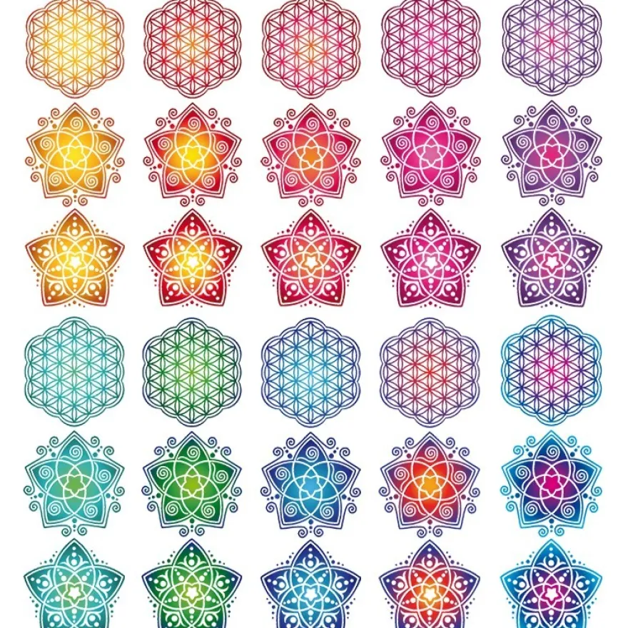 Transparent-Sticker, Blume des Lebens, 10cm x 30cm, 10 Bogen