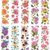 Transparent-Stickerbogen, Blumen-Sträußchen, 10cm x 30cm, 10 Bogen