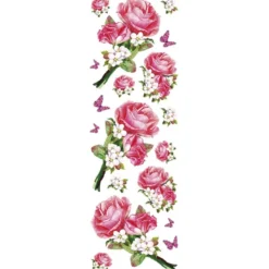 Transparent-Stickerbogen, Blumen-Sträußchen, 10cm x 30cm, 10 Bogen