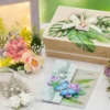 Transparent-Stickerbogen, Blätter, verschiedene Designs, 10cm x 30cm, 10 Bogen