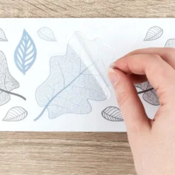 Transparent-Stickerbogen, Blätter, verschiedene Designs, 10cm x 30cm, 10 Bogen