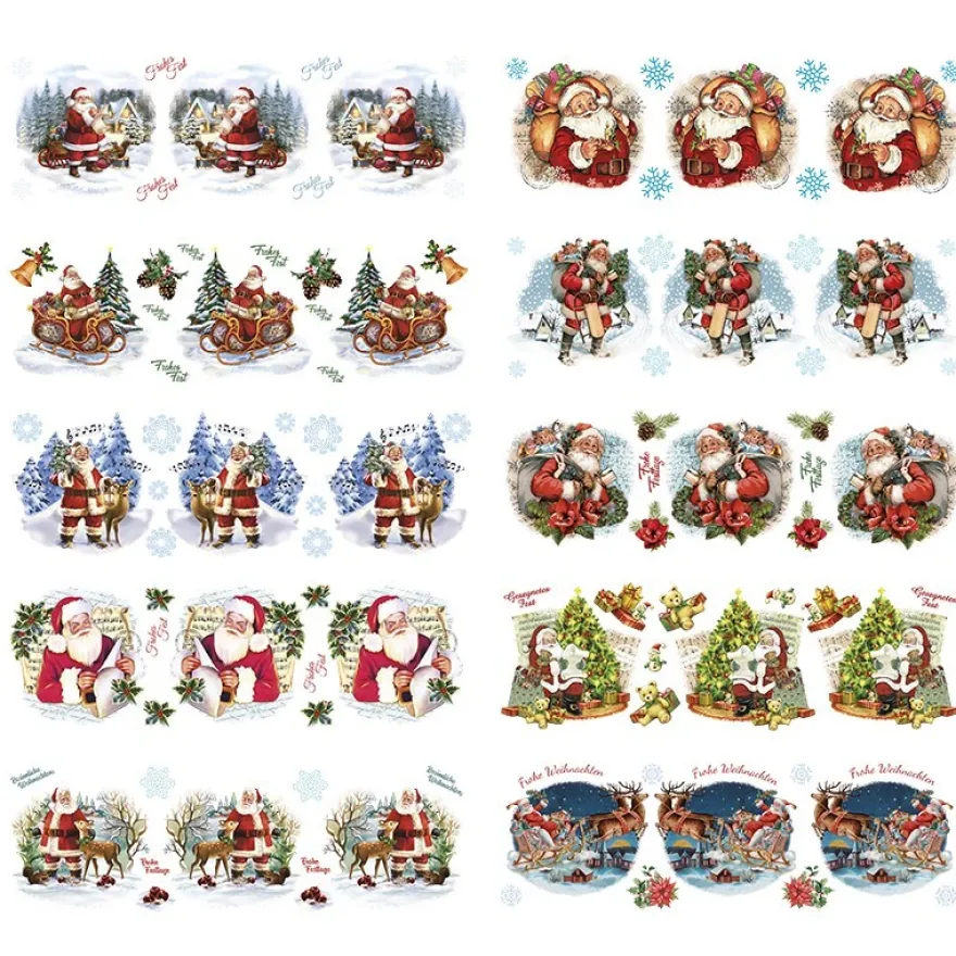 Transparent-Stickerbogen, Der Nikolaus kommt, 10cm x 30cm, 10 Bogen