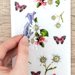 Transparent-Stickerbogen, Edelweiß & Spitze, verschiedene Designs, 10cm x 30cm, 10 Bogen