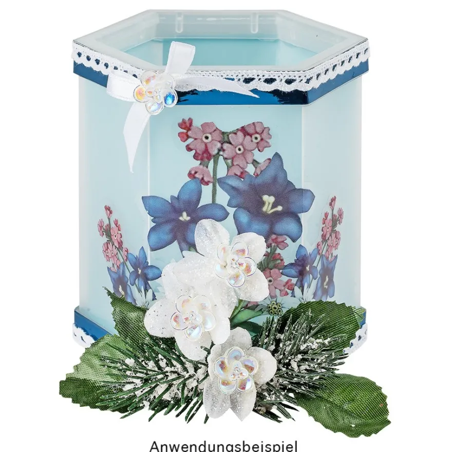 Transparent-Stickerbogen, Edelweiß & Spitze, verschiedene Designs, 10cm x 30cm, 10 Bogen
