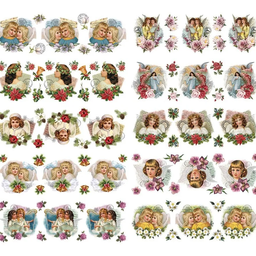 Transparent-Stickerbogen, Engel, 10cm x 30cm, 10 Bogen