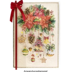 Transparent-Stickerbogen, Engel & weihnachtliche Floristik, versch. Designs, 10cm x 30cm, 10 Bogen