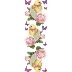 Transparent-Stickerbogen, Nostalgie-Küken, 10cm x 30cm, 10 Bogen