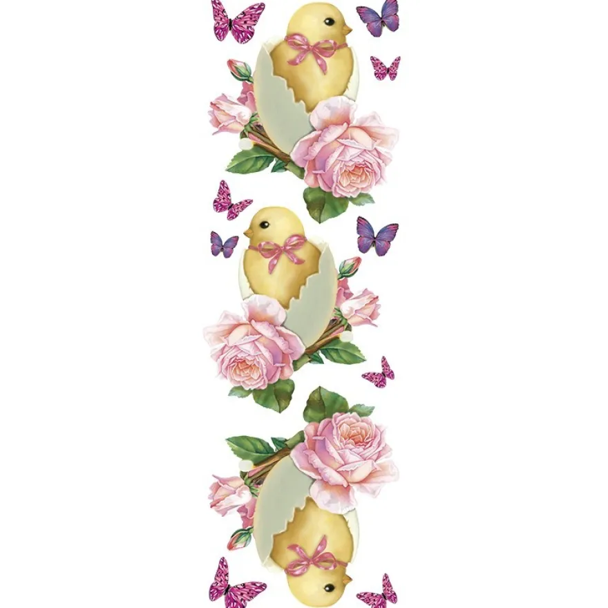Transparent-Stickerbogen, Nostalgie-Küken, 10cm x 30cm, 10 Bogen