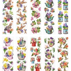 Transparent-Stickerbogen, Ostergrüße 2, verschiedene Designs, 10cm x 30cm, 10 Bogen