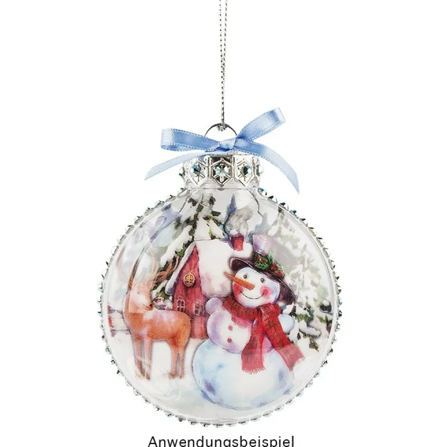 Transparent-Stickerbogen, Schneemänner, 10cm x 30cm, 10 Bogen