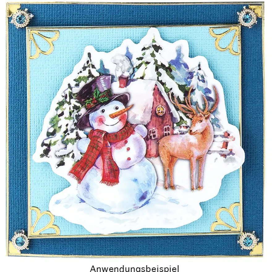 Transparent-Stickerbogen, Schneemänner, 10cm x 30cm, 10 Bogen