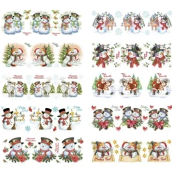 Transparent-Stickerbogen, Schneemänner, 10cm x 30cm, 10 Bogen