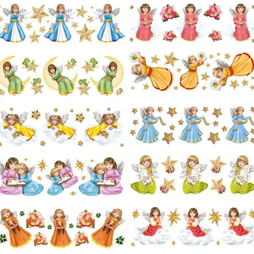 Transparent-Stickerbogen, Schutzengelchen, 10cm x 30cm, 10 Bogen