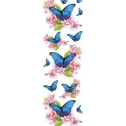 Transparent-Stickerbogen, Schmetterlinge auf Zweigen, 10cm x 30cm, 10 Bogen