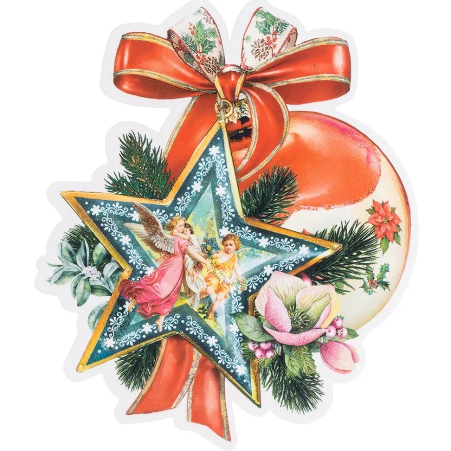 Transparent-Stickerbogen, Weihnachts-Baumschmuck, verschiedene Designs, 10cm x 30cm, 10 Bogen
