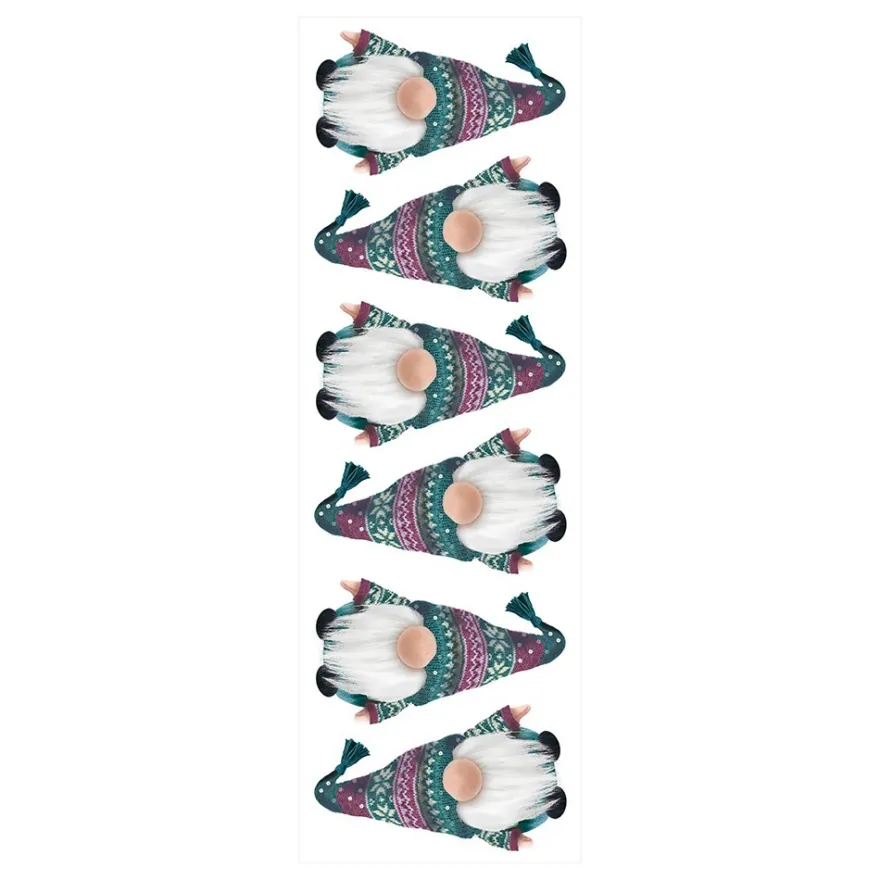 Transparent-Stickerbogen, Weihnachts-Wichtel, verschiedene Designs, 10cm x 30cm, 10 Bogen