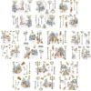 Transparent-Stickerbogen, Winterlaternen, verschiedene Designs, mit Veredelung, DIN A4, 10 Bogen