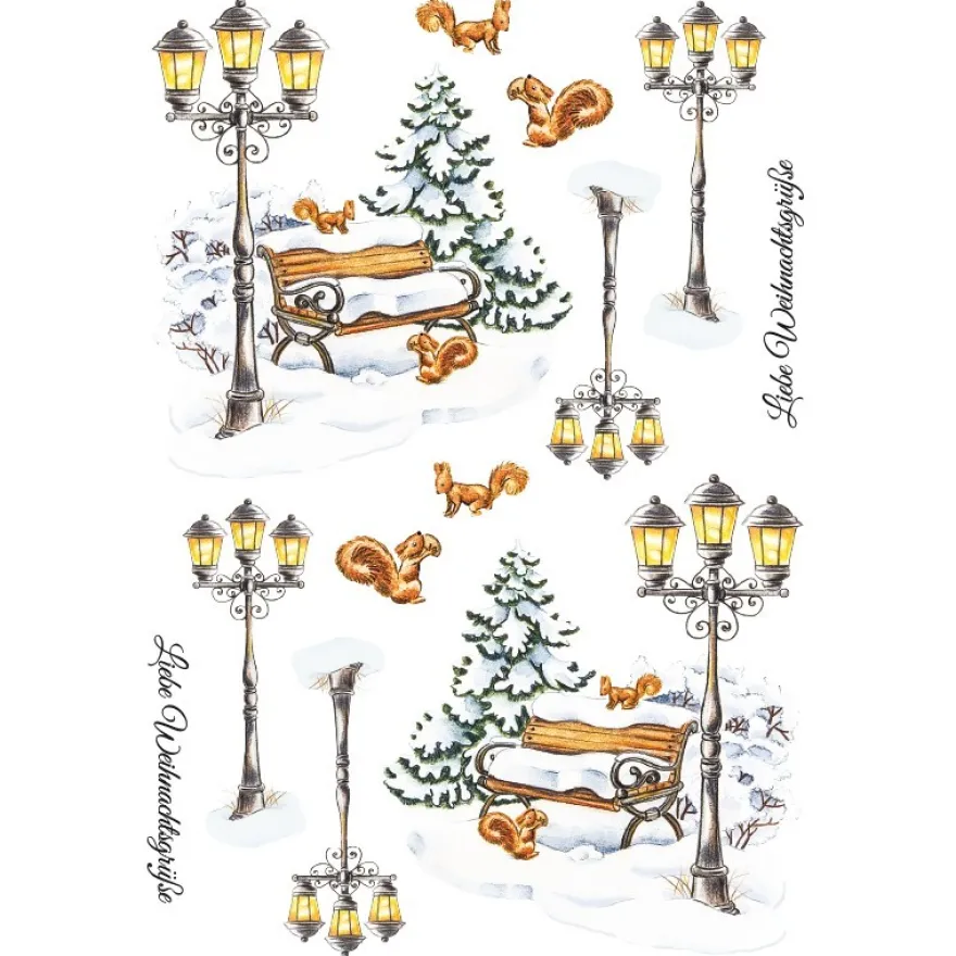 Transparent-Stickerbogen, Winterlaternen, verschiedene Designs, mit Veredelung, DIN A4, 10 Bogen