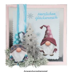 Transparent-Stickerbogen, Winter-Wichtel, verschiedene Designs, 10cm x 30cm, 10 Bogen
