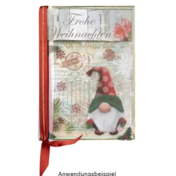 Transparent-Stickerbogen, Winter-Wichtel, verschiedene Designs, 10cm x 30cm, 10 Bogen