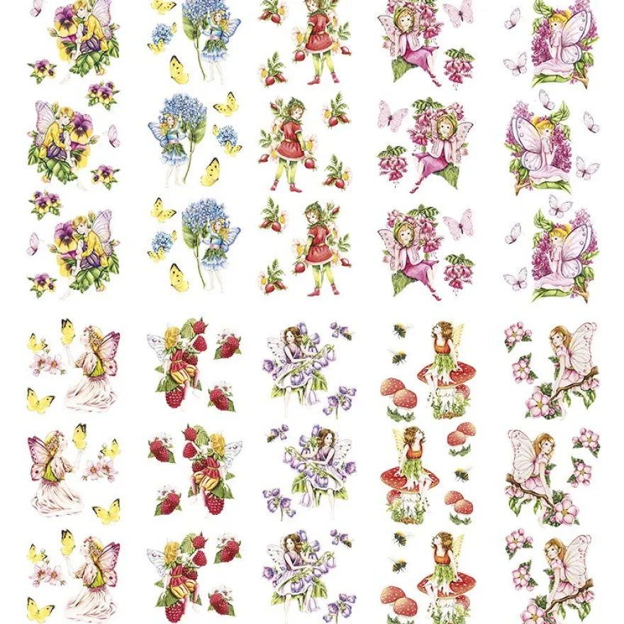 Transparent-Stickerbogen, Zauberhafte Elfen, verschiedene Designs, 10cm x 30cm, 10 Bogen