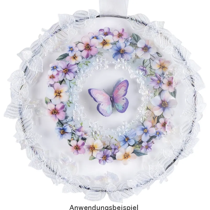 Transparent-Sticker, Schmetterlinge, versch. Designs, mit Glitzerveredelung, 10cm x 30cm, 10 Bogen