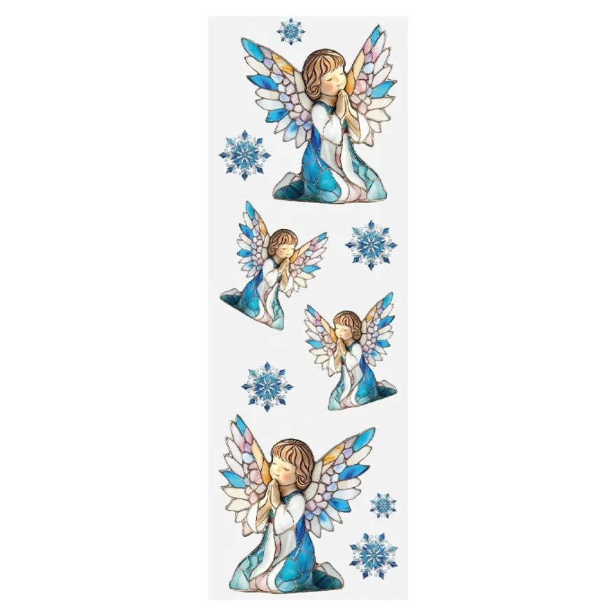 Transparent-Sticker, Weihnachten, Glasoptik, verschiedene Designs, 10cm x 30cm, 10 Bogen