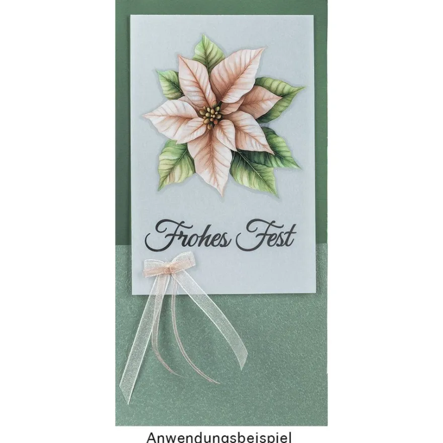 Transparent-Sticker, Winter-Floristik, verschiedene Designs, 10cm x 30cm, 10 Bogen