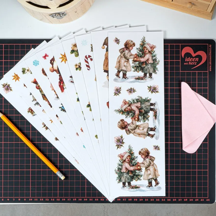 Transparent-Sticker, Winterzeit, verschiedene Designs, 10cm x 30cm, 10 Bogen