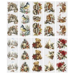 Transparent-Sticker, Winterzeit, verschiedene Designs, 10cm x 30cm, 10 Bogen