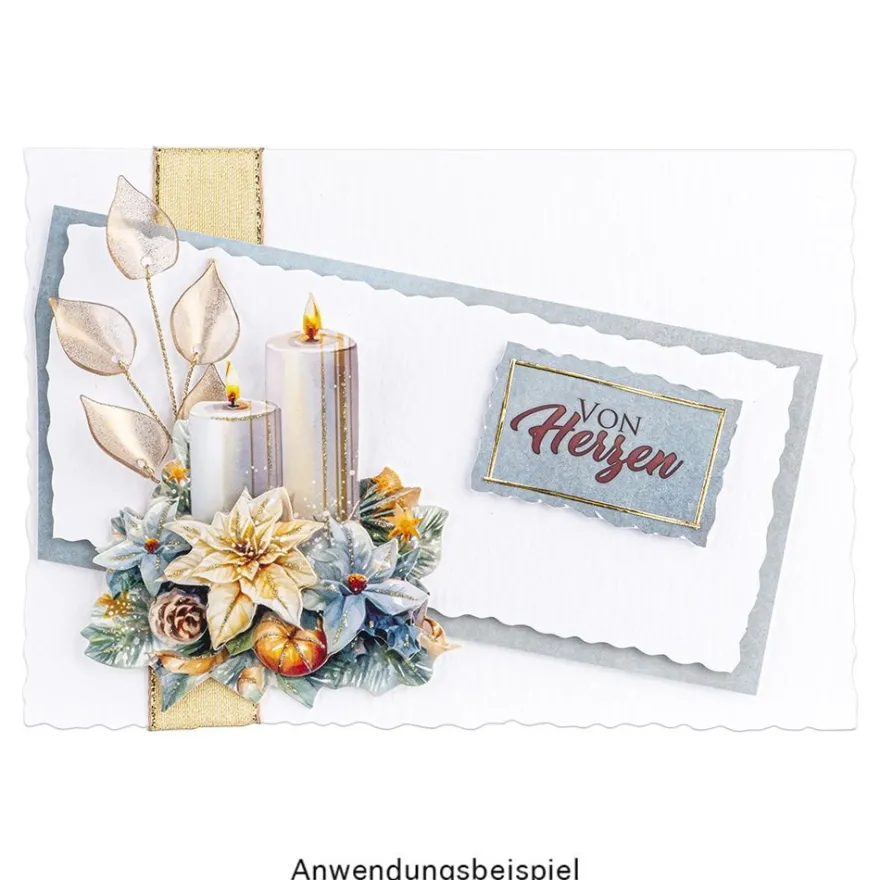 Traum-Zweige Aurelia, mit edlen Acryl-Blättern, goldener Draht, hellgoldene Blätter, 10 Stück