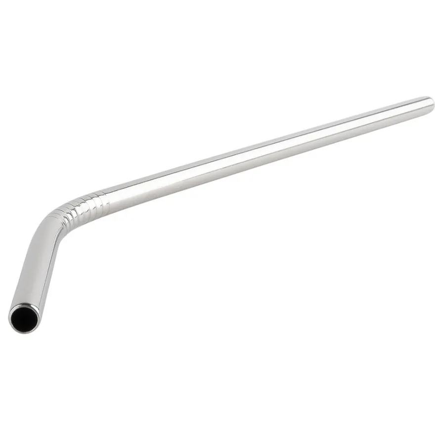 Trinkhalme aus Edelstahl, Ø 0,6cm, 20,5cm lang, 12 gerade & 12 gebogene, 2 Bürsten, 26-teilig