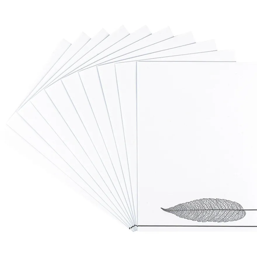 Umschläge, Kondolenz, Blatt, B6 (12,5cm x 17,5cm), 120 g/m², weiß mit Druck, 10 Stück