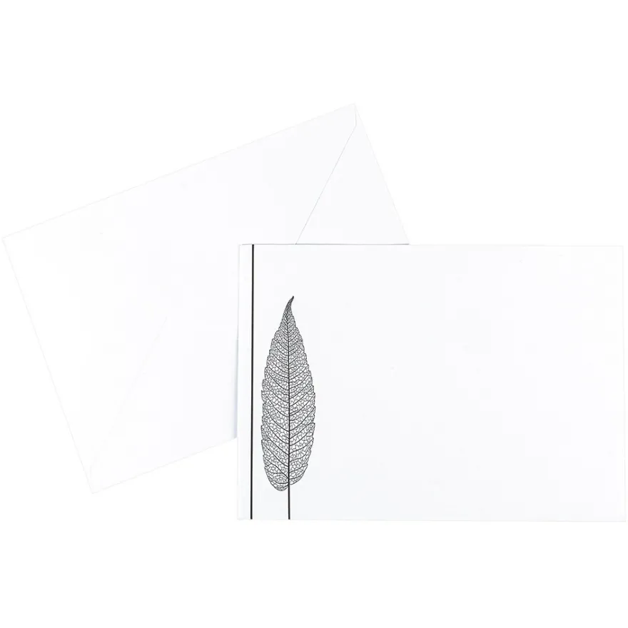 Umschläge, Kondolenz, Blatt, B6 (12,5cm x 17,5cm), 120 g/m², weiß mit Druck, 10 Stück