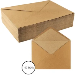 Umschläge, Kraftpapier, C5 (16,2cm x 22,9cm), 110 g/m², 100 Stück