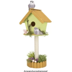 Vogelhäuschen aus Holz, zum Aufstellen, 4 verschiedene Größen, 4 Stück