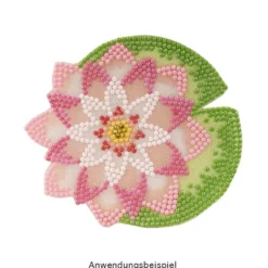 Vorlage für Diamond Painting: Seerose, Libelle, Marienkäfer, DIN A4
