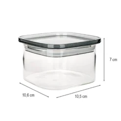 Vorratsbehälter aus Borosilikatglas, 10,6cm x 10,5cm x 7cm, Füllmenge: je 380ml, 3 Stück