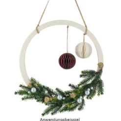 Waben-Kugeln, zum Aufhängen, Ø5cm, dunkelrot mit goldenem Rand, 6 Stück