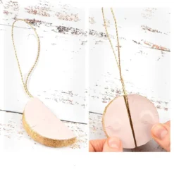 Waben-Kugeln, zum Aufhängen, Ø5cm, rosé mit goldenem Rand, 6 Stück