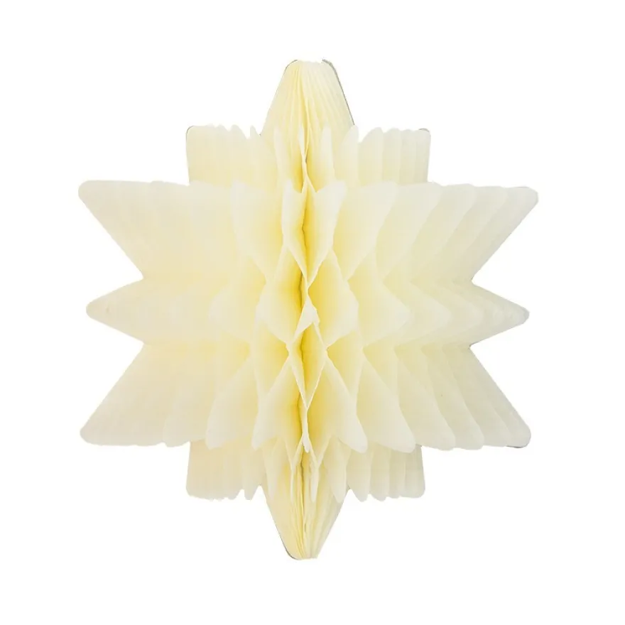 Wabenobjekte "Stern" zum Aufkleben, creme, 8,5cm x 3,7cm, 5 Stück