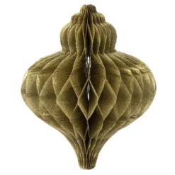 Waben-Zwiebeln zum Aufhängen, 8,5 cm x 7 cm, 6 Stück, altgold