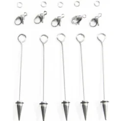 Wechselstäbe, 4cm, 5 Stück, silberfarben